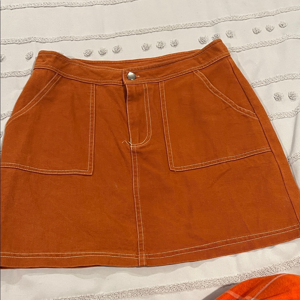 Women's Orange A-Line Skirt
